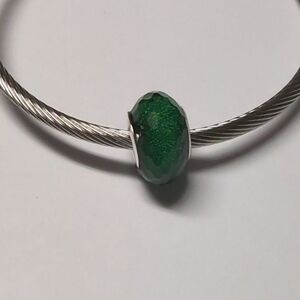 Green Sparkly Charm for Pandora Style Bracelet